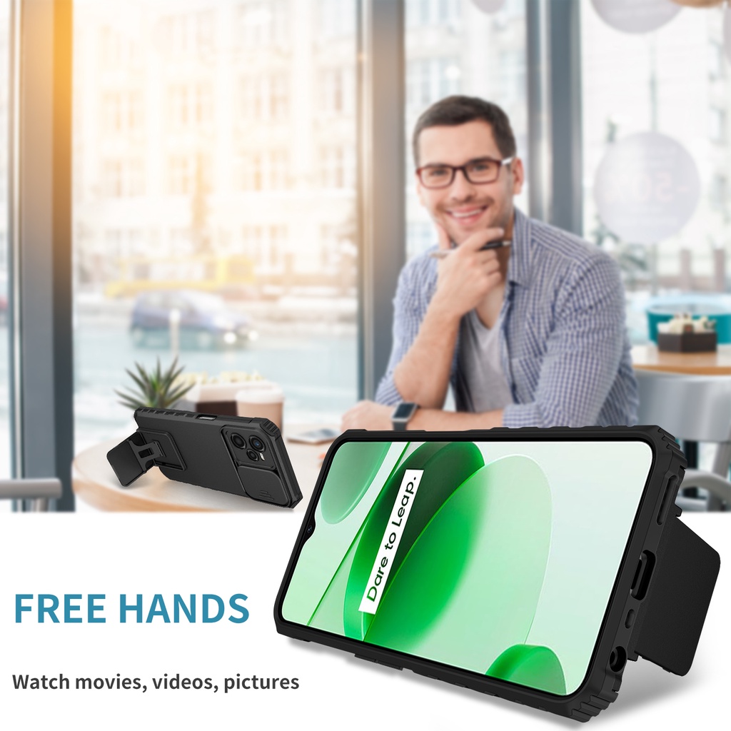 Ốp Điện Thoại Có Nắp Trượt Bảo Vệ Camera Cho Realme C35 C20 C11 2021 C12 C15 C21 C25 C21Y C25Y Realme 5 5s 5i 6i 7i C3