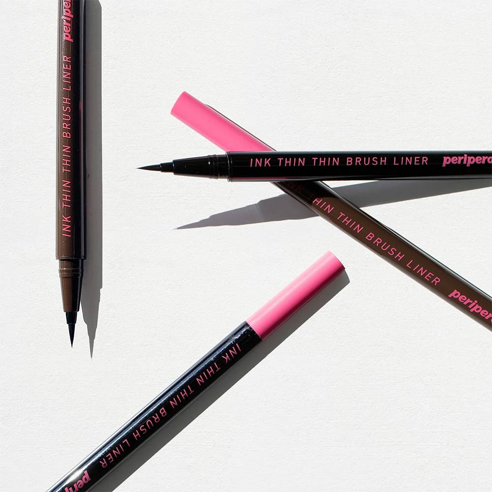 Ảnh Bút Kẻ Mắt Nước Peripera Ink Thin Thin Brush Liner Màu 02 Brown 0.5G 4