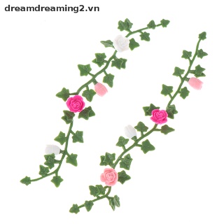 2 Dây leo hoa hồng thu nhỏ tỉ lệ 1: 2 trang trí nhà búp bê