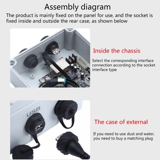 Charmantcc1 USB 2 0 3 0 Nữ Ổ Cắm Bảng Điều Khiển Gắn Bộ Chuyển Đổi Trực Tiếp Chống Thấm Nước Kết Nối