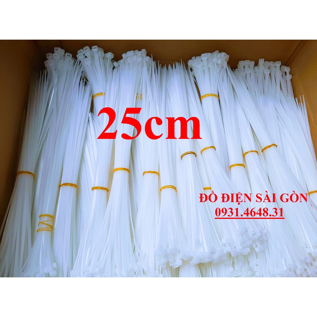 1 Kg Dây Rút Nhựa, Dây Thít Nhựa Dài 25cm Loại Nylon PA66 Cao Cấp ...