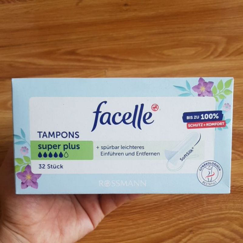 Băng vệ sinh tampon Facelle Super Plus 5 giọt siêu thấm hàng Đức