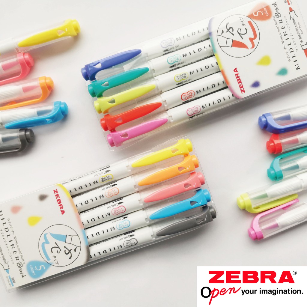 Ảnh Bút Dạ Quang Mildliner Brush Zebra Pen 25 Màu- Đầu Highlight 0.5mm-0.7mm - [Chính hãng] - 1 cây 4