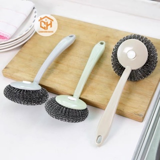 Cọ Xoong Nồi Inox 6999 Có Tay Cầm 24cm, Bùi Nhùi Cọ Xoong Nồi Nhà Bếp Cam Homeware