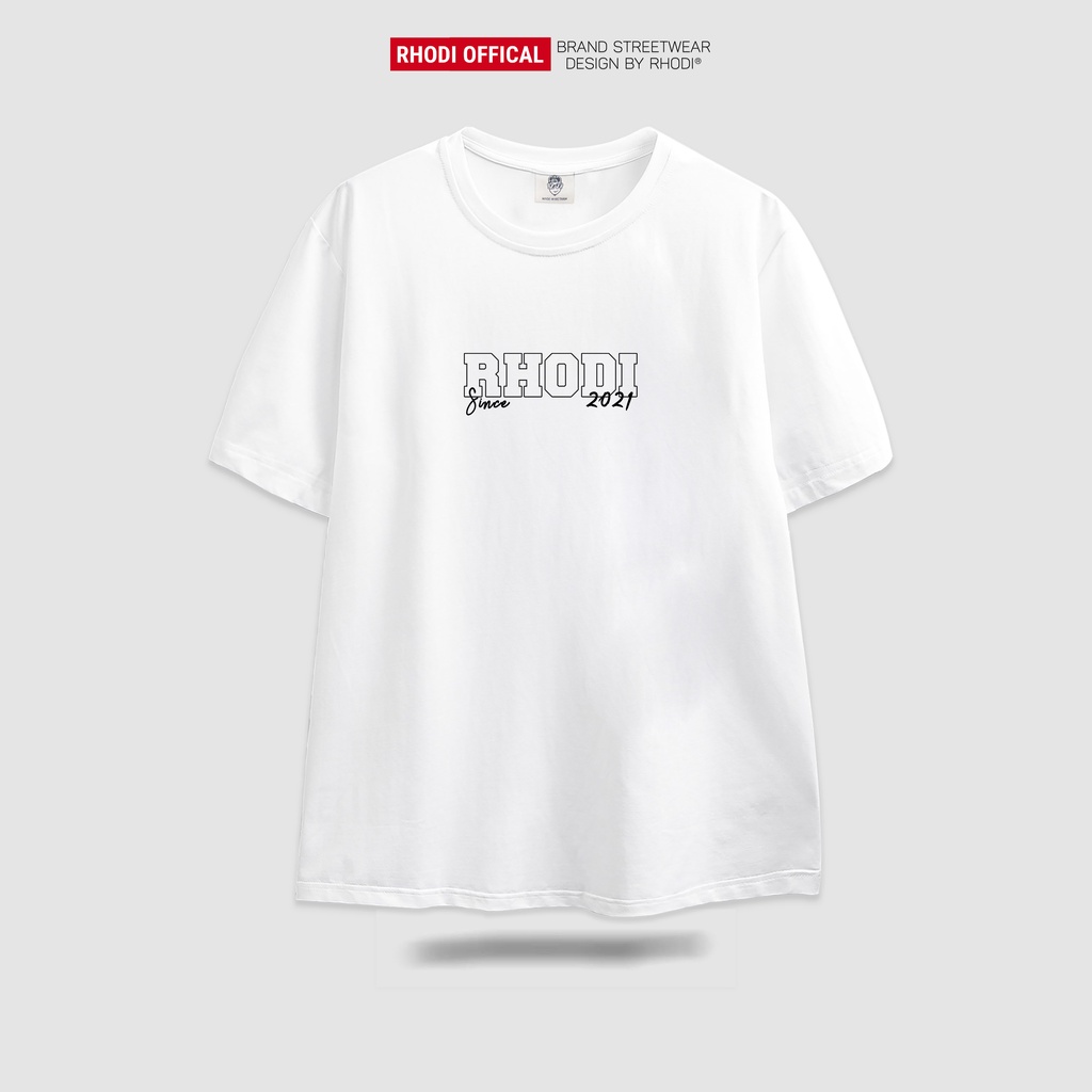 Áo thun local brand RHODI phông cổ tròn tay lỡ unisex nam nữ basic look on
