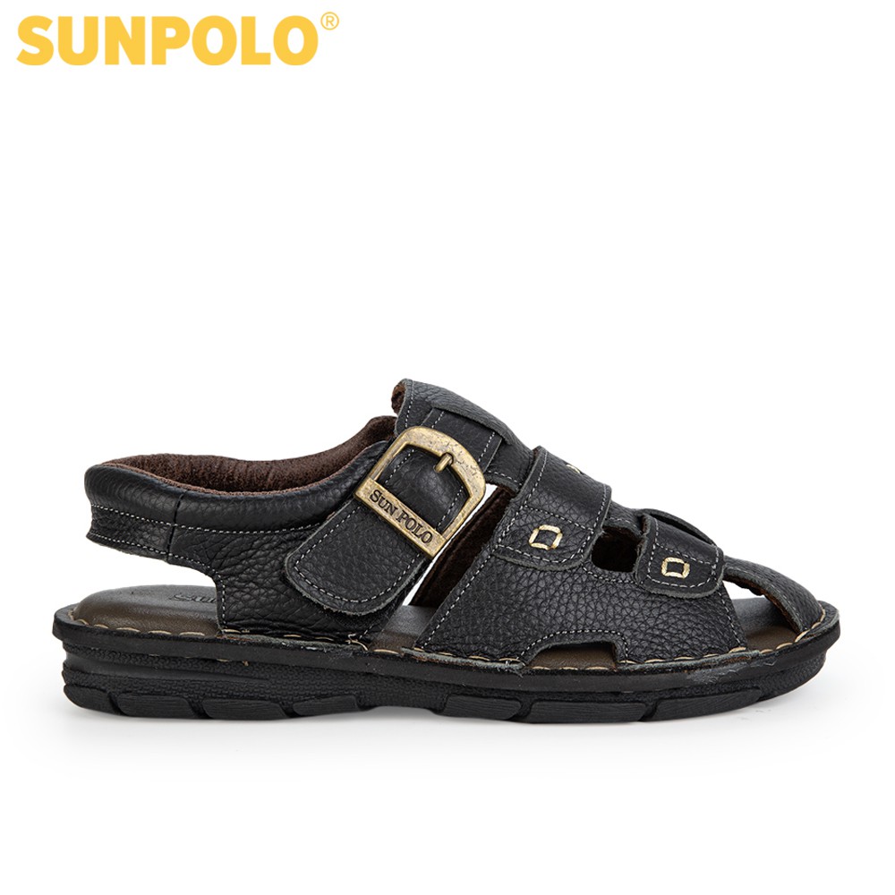 Ảnh Sandal Bít Mũi Nam Da Bò Cao Cấp SUNPOLO SDA020 Có Big size 44 45 1