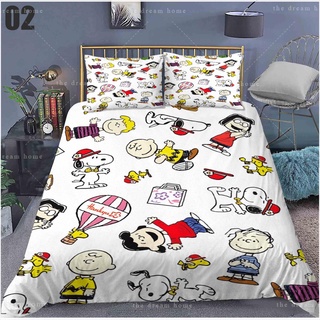 SQ2 Đậu Phộng Snoopy 3in1 Bộ Chăn Ga Gối Chăn Gối Phòng Ngủ Có Thể Giặt Được Bộ Đồ Gia Đình QS2