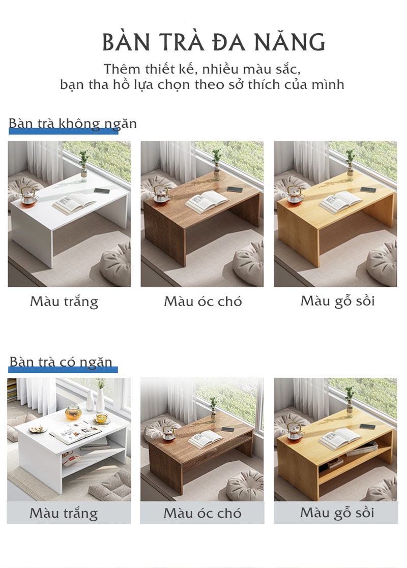 Mô tả Bàn trà đa năng có thể làm bàn học bàn trang điểm ngồi bệt thương hiệu IGA - GP147 - 2