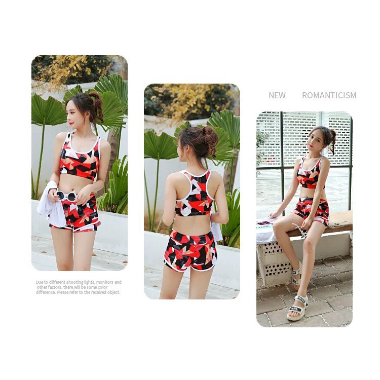 Bộ bơi quần áo tập thế thao cho nữ 3in1 có 2 màu mã 5855