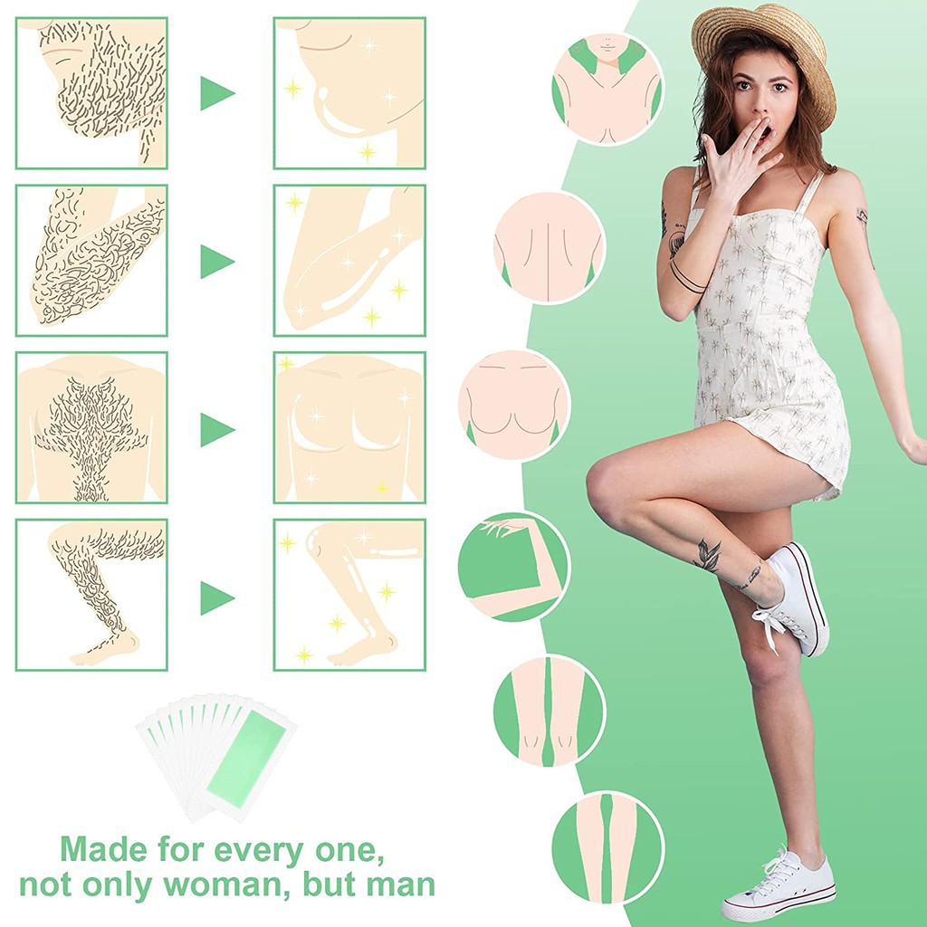 Ảnh Miếng dán tẩy lông sáp ong Sumax gồm 8 miếng và 2 miếng bông lau sáp ong 2