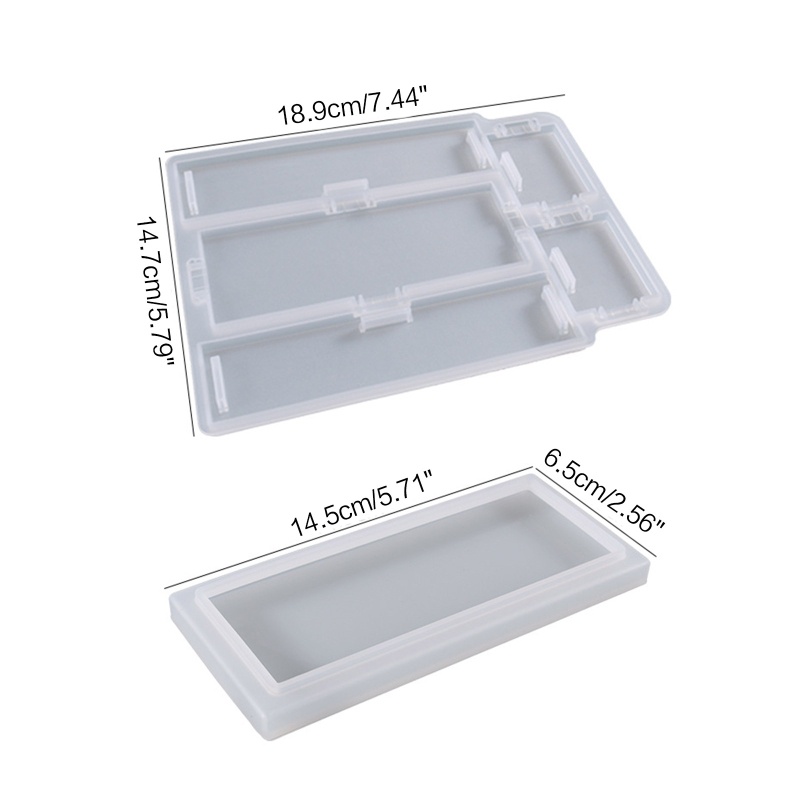 Khuôn Silicon Làm Hộp Đựng Trang Sức Hình Chữ Nhật DIY 19x15cm
