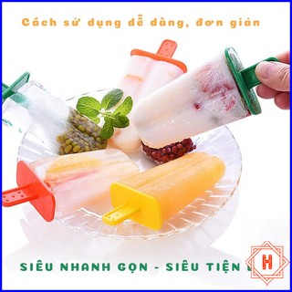 Song Long Plastic 2867 Khuôn kem 4 que làm tại nhà tái sử dụng nhiều lần { H }