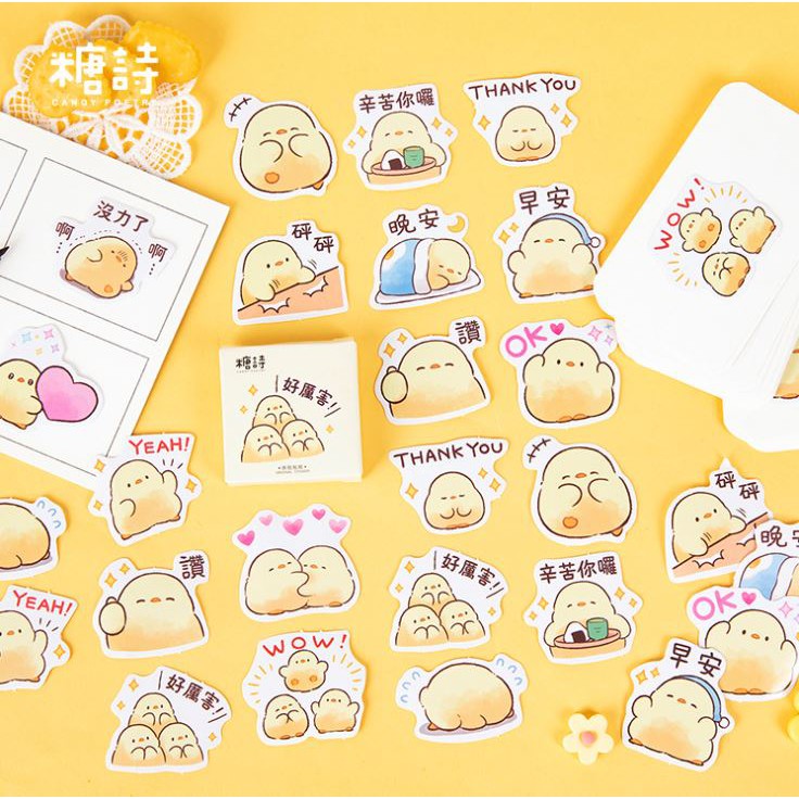 Bộ 45 Sticker Gà Và Thỏ E73 | Shopee Việt Nam
