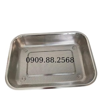 Rổ inox chữ nhật loại dày lỗ lưới nhỏ đựng mọi loại thực phẩm, rổ inox ...