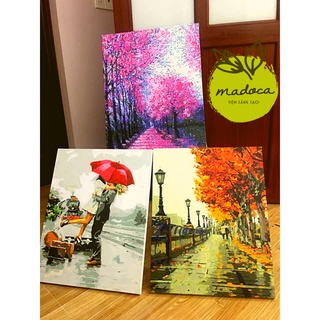 Tranh tô màu theo số hóa Madoca có khung 40x50cm phong cảnh Thế giới xanh T925
