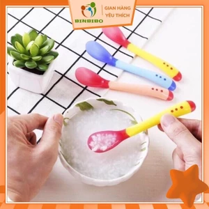Thìa báo nóng cho bé ăn dặm chất liệu an toàn