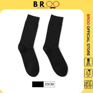 Tất vớ nam cao cấp họa tiết chấm bi cổ cao phong cách sang trọng, lịch lãm chất liệu cotton khử mùi