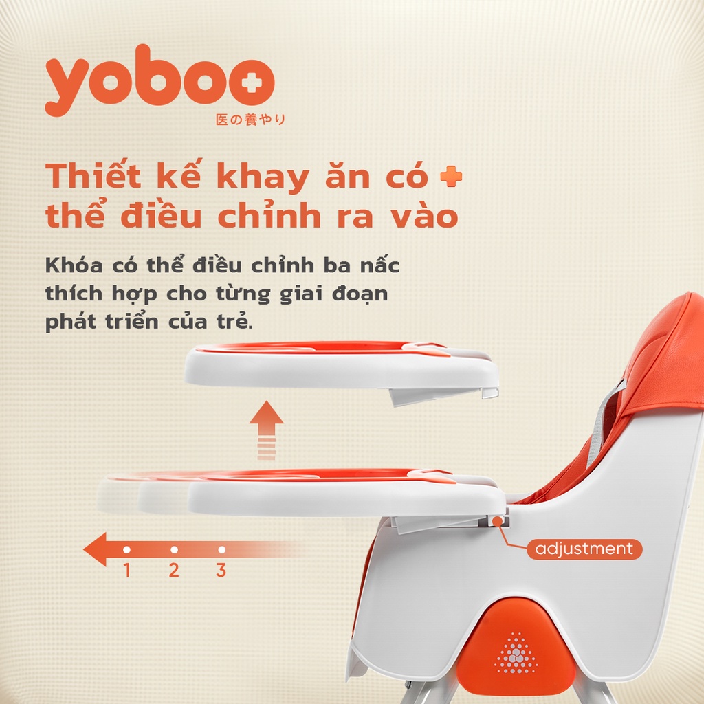 Ảnh Ghế ăn dặm cho bé Yoboo YB-0015 gồm khay ăn khay chứa đồ, điều chỉnh chiều cao ghế và độ rộng khay ăn - Hàng chính hãng 4