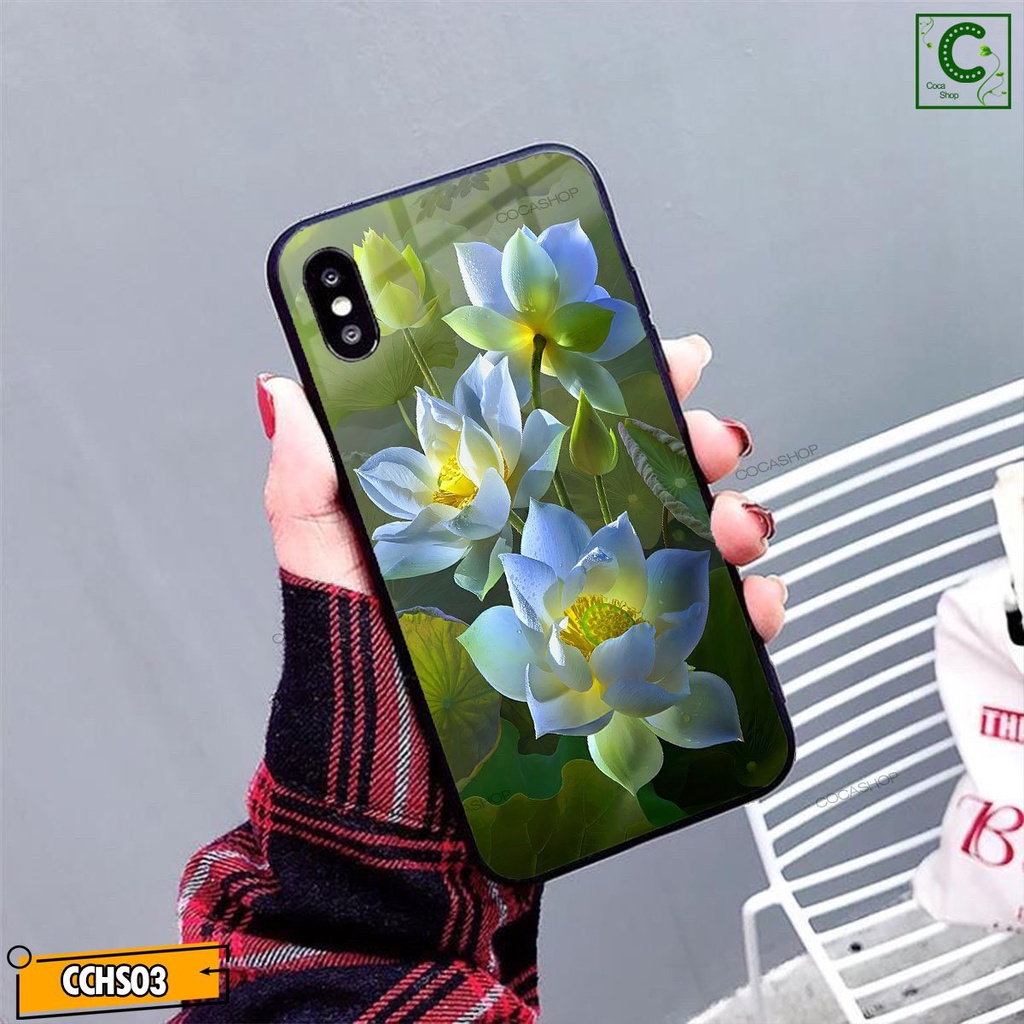 Ốp lưng iphone mặt kính in hình siêu đẹp  - Đóa sen trắng hoàn hảo  - 6/6plus/6s/6splus/7/7plus/8/8plus/x/.....