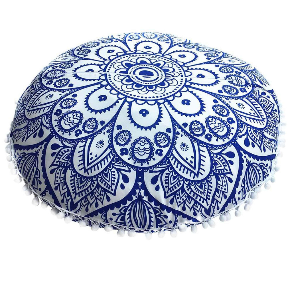 Gối Trải Sàn Mandala Ấn Độ Vỏ Gối Đệm Boho Tròn Lớn Trường Hợp Paytonshop-168