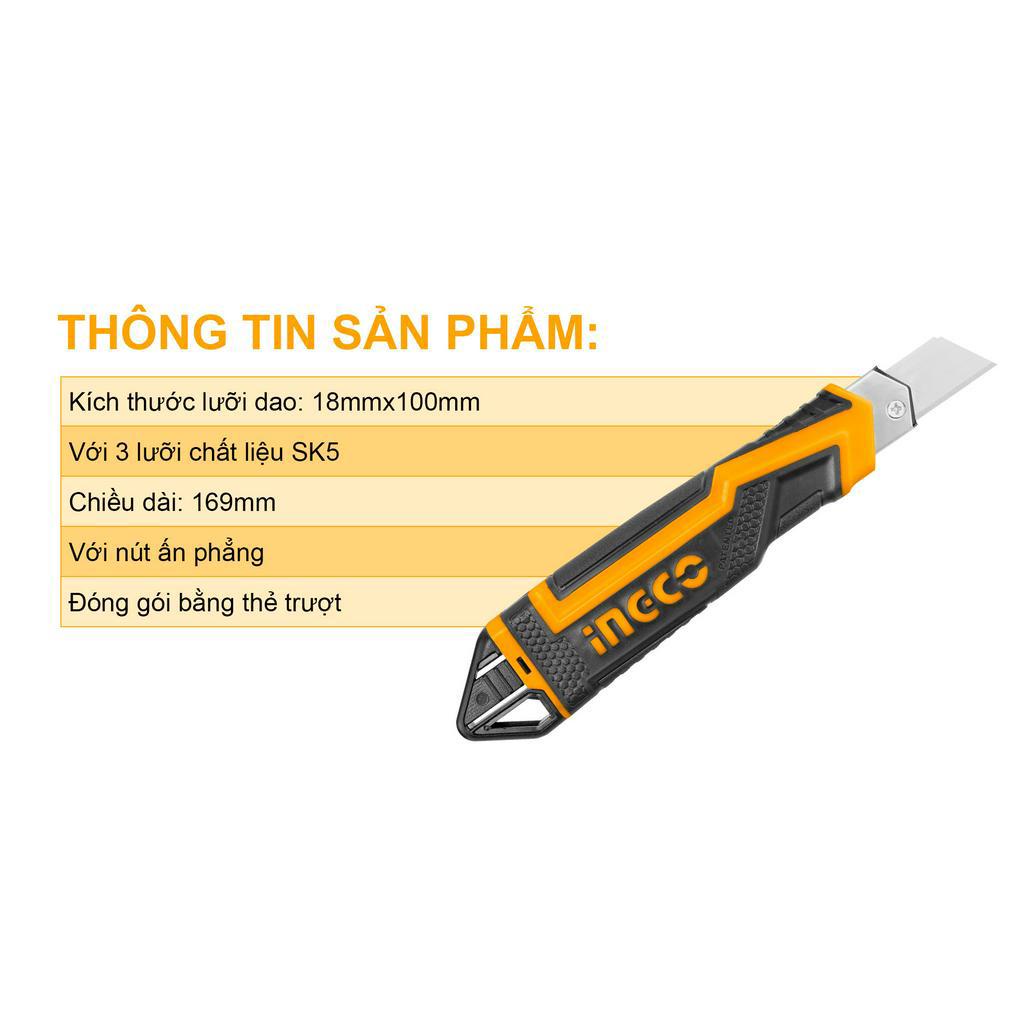 Ảnh Dao rọc giấy Ingco HKNS11815 x1 lưỡi dài 179mm | HKNS16538 | HKNS28035 x3 lưỡi dao 18mm x 100mm, chiều dài 169mm 3