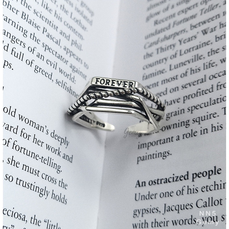 Nhẫn nam bạc 925 Forever thiết kế mặt xoắn cá tính, độc đáo, nam tính, unisex | GEMY SILVER NN5