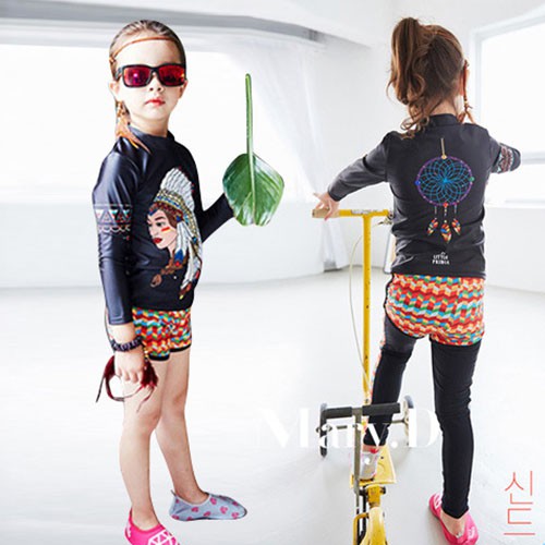 Đồ bơi trẻ em dài tay cho bé gái mẫu thổ dân độc lạ SPORTY SW344