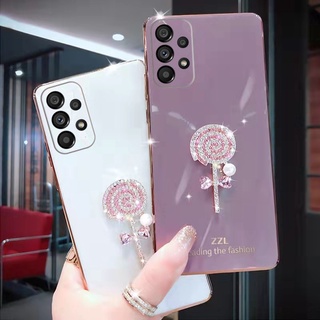 Ốp Điện Thoại Họa Tiết Kẹo Mút Đính Đá 6D Cho Samsung Galaxy A53 A73 A05 A33 A52S S22 S21 Ultra FE 5G
