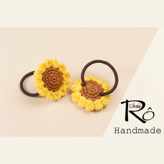 Dây buộc tóc hoa hướng dương cho nữ và bé gái xinh xắn 5cm |Đồ cột tóc thanh lịch |Shop Rô Handmade