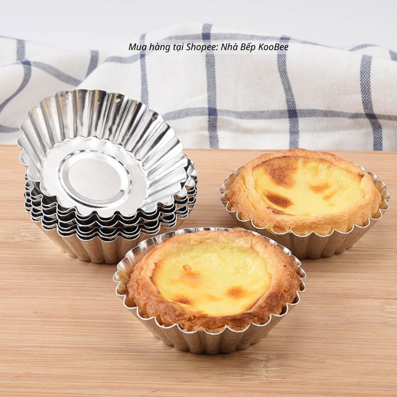 Combo 10 Khuôn Làm Bánh Tart Trứng, Bánh Bò, Bánh Khọt, Hàu Nướng – Dẫn Nhiệt Tốt, Dễ Vệ Sinh, Tái Sử Dụng | PKB17