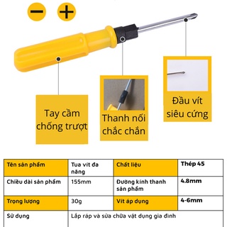 Tua Vít Cầm Tay FIVO OP02 Nhỏ Gọn, Tiện Dụng Lắp Ráp Và Sửa Chữa Vật Dụng Gia Đình, Màu ngẫu nhiên (5mmx155mm)