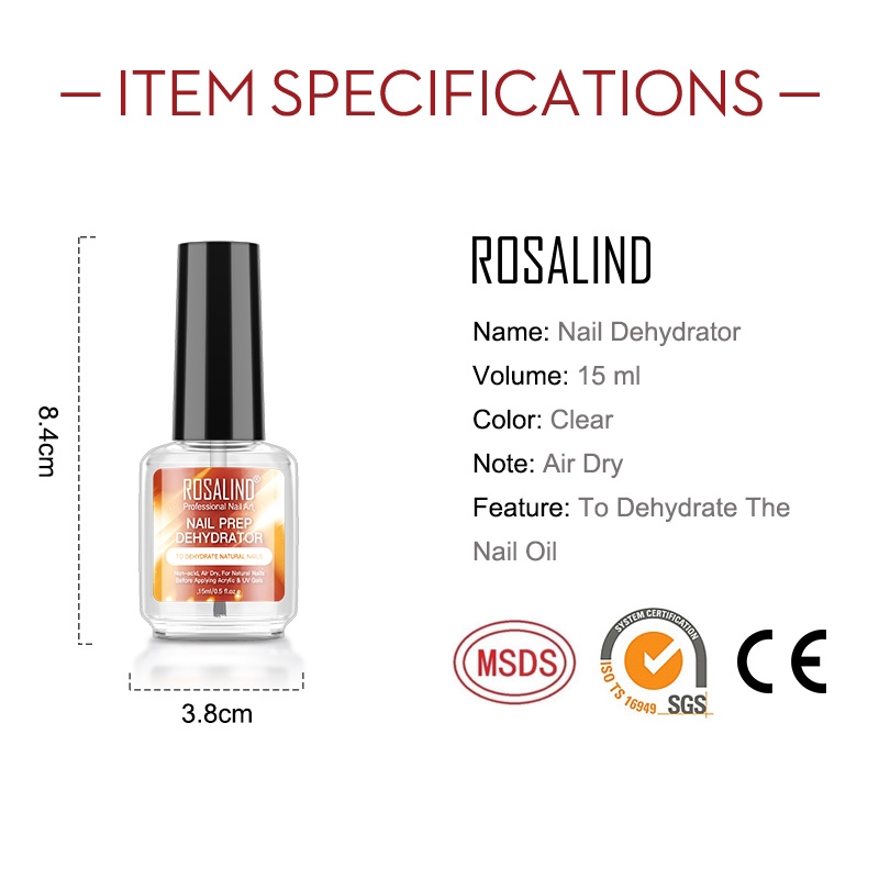 Ảnh Rosalind Nail Dehydrator Primer Air Dry Bright Cho Nail Art Design LED / Đèn UV 4