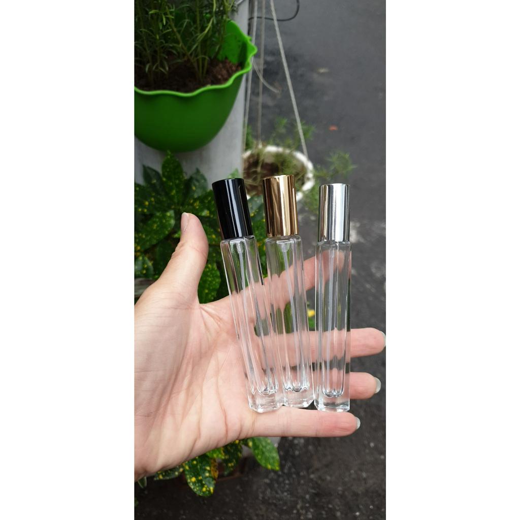 Chai rỗng chiết nước hoa 10ml hình lục giác nắp vàng, bạc đen | Shopee ...