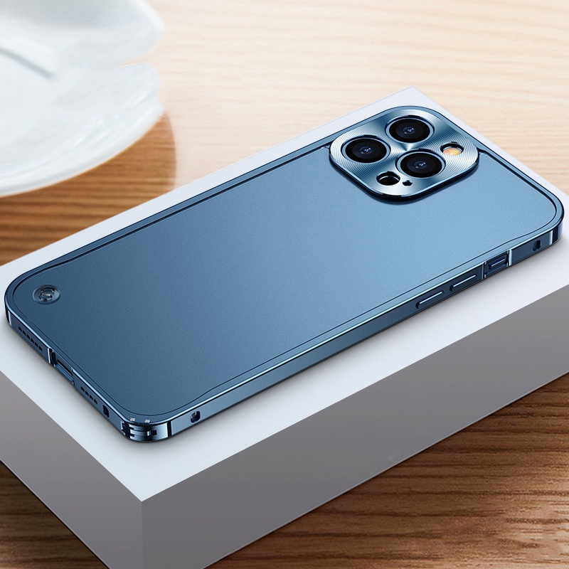 Ốp Điện Thoại Mặt Kính Trong Suốt Khung Kim Loại Sang Trọng Cho iphone 13 Pro MAX 12 11 Pro MAX 11Pro 12 13