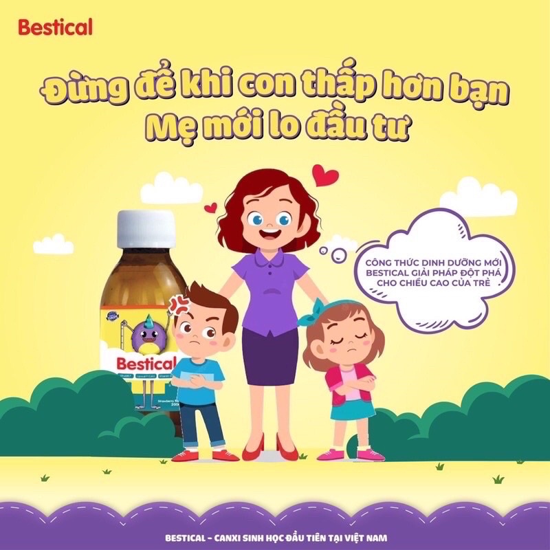 Bestical canxi sinh học -dễ hấp thụ giúp bé tăng chiều cao tối đa date mới  chai 120ml
