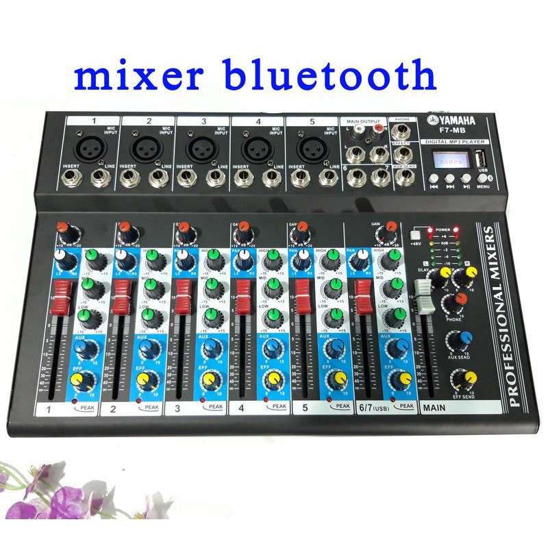 Bàn trộn âm thanh Mixer F7 Yamaha có Bluetooth, USB,kết nối dàn âm ...