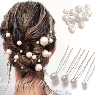 Set 18 Trâm Cài Tóc Chữ U Đính Ngọc Trai Giả Thanh Lịch Cho Cô Dâu Hamin