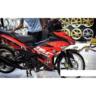 Tem trùm exciter 150 đỏ đen mẫu mới, độ team trùm decal xe máy ex dán đời 2015-2020