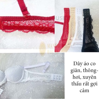 Áo lót ren có gọng mút mỏng thông hơi nâng đẩy ngực quyến rũ có size 32- Đẩy ngực cao, Tròn căng, mút đệm thoáng khí