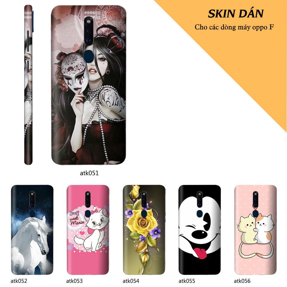 Miếng dán skin cho các dòng điện thoại Oppo F7 - F9 - F11 - F1s - F1 Plus in hình cực chất theo yêu cầu