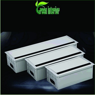 Hộp điện âm bàn lật mở 1 chiều , Hộp điện hợp kim nhôm Green interior, Hộp điện âm bàn đa năng