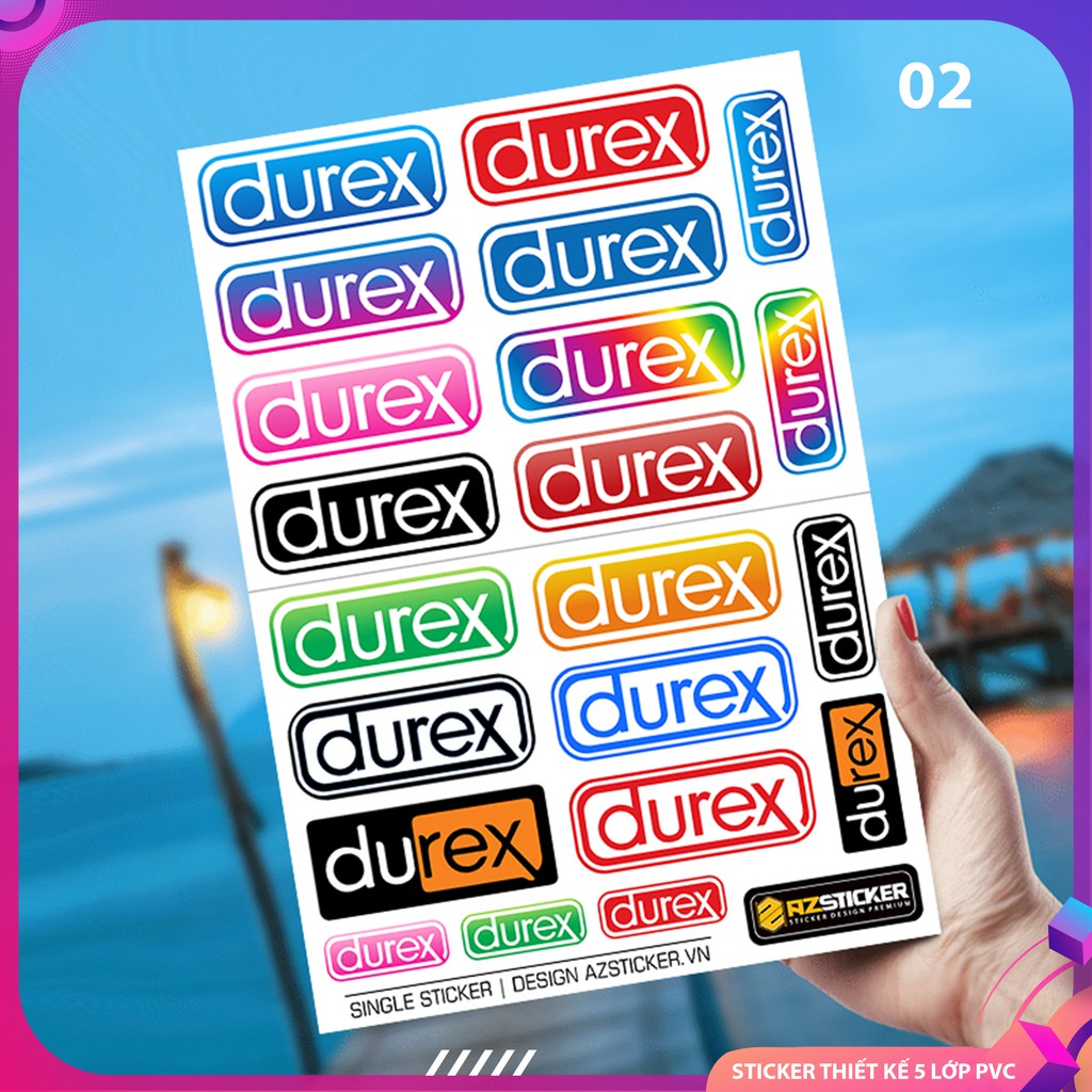 [Singer Sticker] Hình Dán Durex | Sticker Dán Xe, Tem Dán Xe Máy, Xe ...