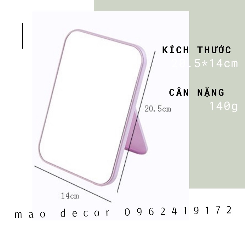 Gương Để Bàn Trang Điểm Size Lớn 15x10 – Phong Cách Hàn Quốc, Tiện Dụng, Xinh Xắn
