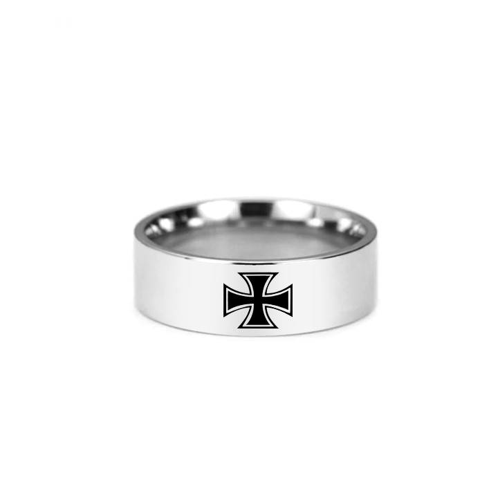 Nhẫn titan tròn bản 8mm khắc theo yêu cầu không gỉ