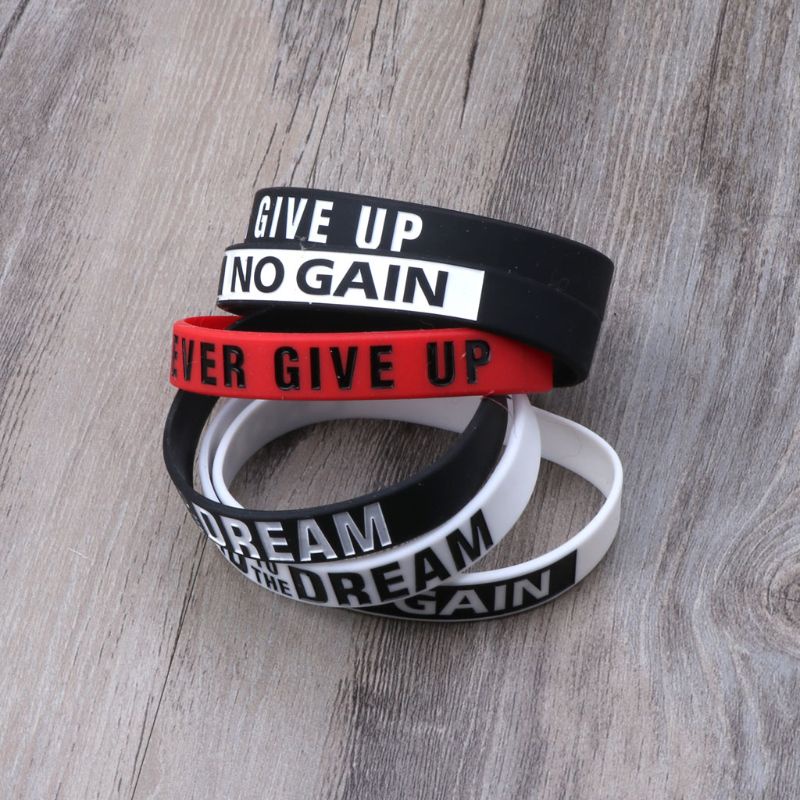 King Never Give Up Vòng tay tạo động lực Vòng tay silicon Vòng tay dành cho nam giới