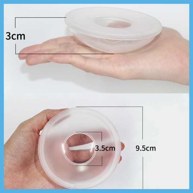 Hộp 2 Phễu Hứng Sữa Silicon CÓ NÚT ĐẬY | Chất Liệu An Toàn| Dành Cho Mẹ Nuôi Con Bú| CMBear Trung Quốc