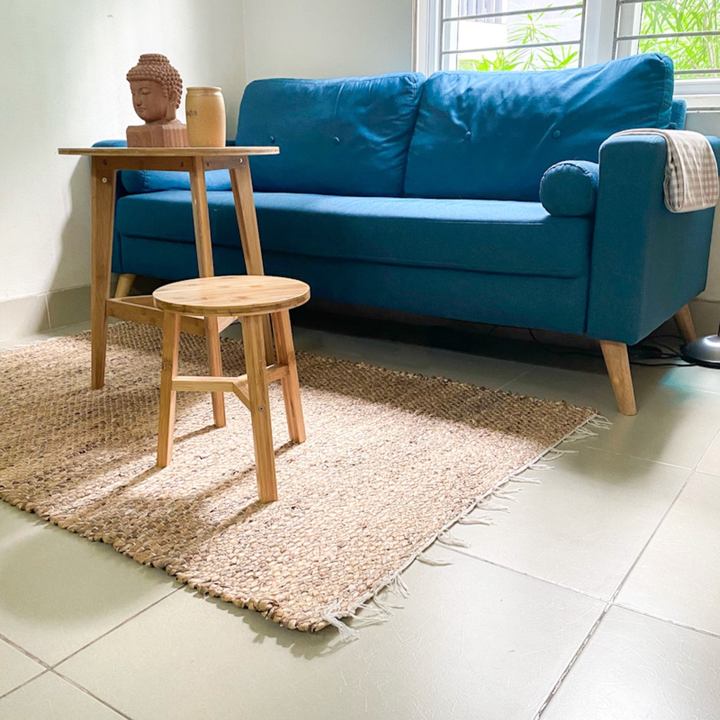Thảm trải sàn lục bình hình chữ nhật trang trí nhà cửa decor phòng khách kích thước lớn 1m8x2m ONGTRE