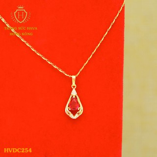 Dây Chuyền, Vòng Cổ Nữ Mặt Đính Đá, Titan Xi Mạ Vàng Non 24k Cao Cấp - Trang Sức Hava Hong Kong
