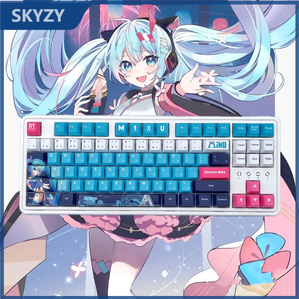 Hatsune Miku Keycap Cherry Profile Miku Anime PBT Dye Sub Bàn phím cơ ...