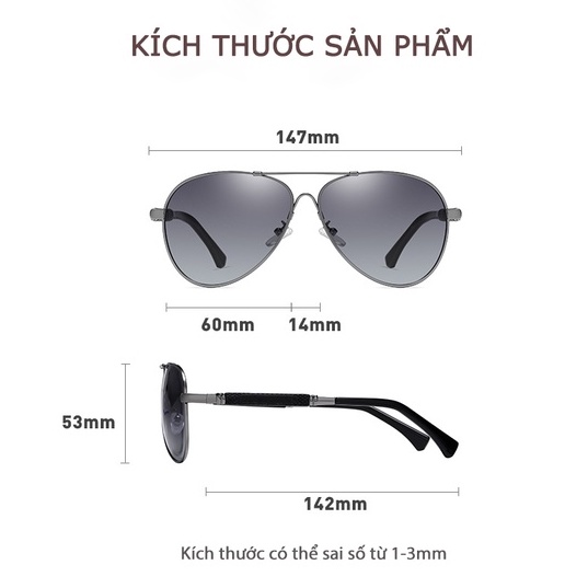 Ảnh Kính Mát Thời Trang Nam AORON Mắt Đổi Màu Râm Mát Phân Cực Đi Ngày Và Đêm Chống Tia UV - AK049 2